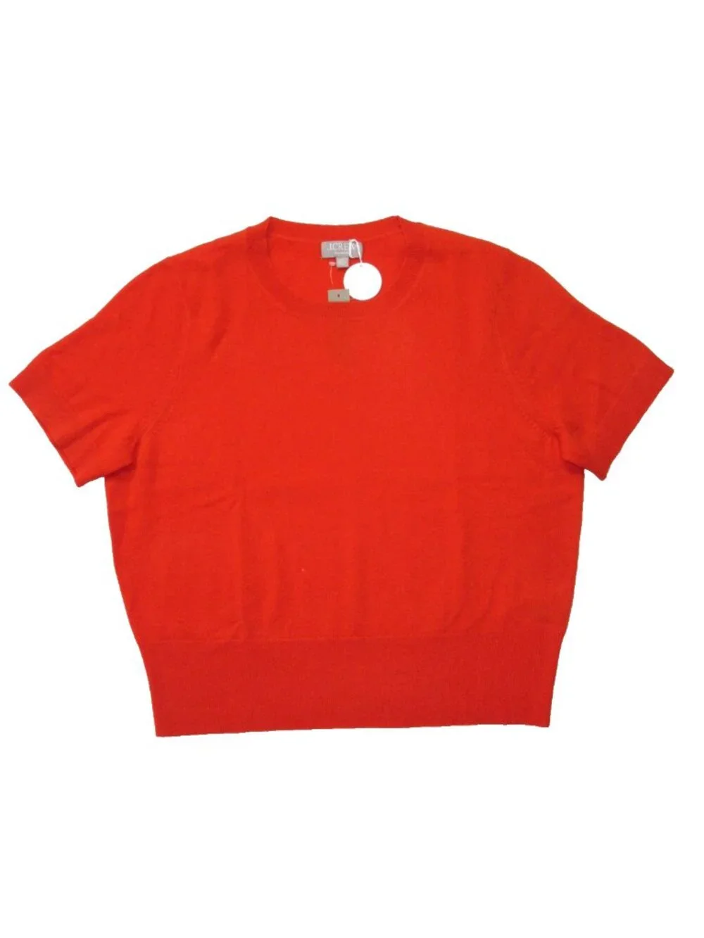 NWT J.Crew Cashmere Shrunken T-shirt in Aperitif Red Orange Sweater XL